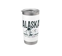 Souvenir vintage dell'Alaska The Last Frontier Bear Mountains Bicchiere termico in acciaio inox doppia parete