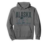 Souvenir Vintage dell'Alaska The Last Frontier Bear Mountains Felpa con Cappuccio