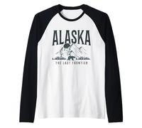 Souvenir Vintage dell'Alaska The Last Frontier Bear Mountains Maglia con Maniche Raglan