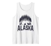 Souvenir Vintage dell'Alaska The Last Frontier Bear Pine Tree Canotta