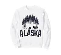 Souvenir Vintage dell'Alaska The Last Frontier Bear Pine Tree Felpa