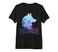 Souvenir Vintage dell'Alaska Wolf L'Ultima frontiera Maglietta Premium
