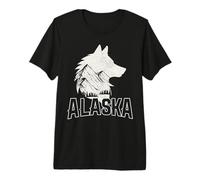 Souvenir Vintage dell'Alaska Wolf L'Ultima frontiera Maglietta Premium