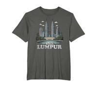 Souvenir vintage retrò con paesaggio di Kuala Lumpur Maglietta