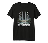 Souvenir Vintage retrò con Paesaggio di Kuala Lumpur Maglietta Premium