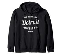 Souvenir vintage retrò di Detroit Michigan MI Detroit Felpa con Cappuccio