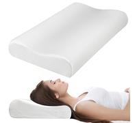 Souvik Cuscino Cervicale, Confortable Oreiller Ergonomique In Memory Foam, Pillow per Dormire, con Rivestimento Lavabile, pour Les Personnes Dormant sur Le Côté, Le Dos et Le Ventre, 60 x 40 x12/9cm