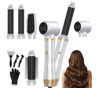 Souvik Spazzola Asciugacapelli Multifunzione, Spazzola ad Aria Calda, Automatico Arricciacapelli, Piastra per Capelli, Asciugacapelli Ionico, Per Asciugare, Volumizzante, Capelli Ricci, Bianco