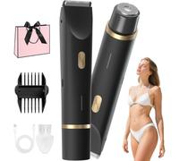 Sovalya Rasoio, Sovalya Rasoio Elettrico Donna, Rasoio 2 In 1 Per Bikini E Corpo Shaver,Recortadora De Piel Para La Zona Del Bikini, Resistente Al Agua Ipx7, Uso En Seco Y Húmedo (Nero)