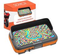 Sovica Porta cellulare moto bici impermeabile Fissaggi e cerniera rinforzati Custodia per visiera Valida per smartphone fino a 7,6" Compatibile con tutti i tipi di manubri
