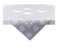Sovie Home Tovaglia White Tree in argento, Linclass® Airlaid, decorazione natalizia, 80 x 80 cm