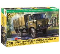 Soviet All-wheel Drive Truck Gaz-66 1:35 Plastic Model Kit ZVEZDA