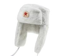 Soviet Styles Lenin Cappello con paraorecchie Cappucci invernali per il freddo Antivento Pellicce artificiali Attività all'aperto Antivento Ear Flap, bianco, Taglia unica