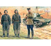 Soviet Tank Crew (1939-1942) (3 Figures 1 Officer, 2 Tankmen) 1:35 Model Kit ICM
