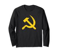 Soviet Union Communist Bandiera Hammer And Sickle Maglia a Manica