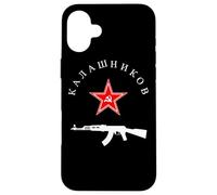 Sovietico Kalashnikov AK-47 Vintage URSS Pistola Russa Stella Rossa Custodia per iPhone 16 Plus