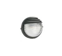 Applique Da Esterno Moderna Palpebra Tonda Alluminio E Vetro Nero 1 Luce E27