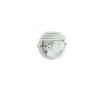 Applique Piccola Esterno Palpebra Tonda Alluminio E Vetro Bianco 1 Luce E27