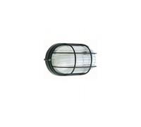 Sovil Illuminazione Applique da Esterno Industriale Ovale Alluminio e Vetro Nero 1 luce E27 IP54