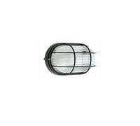 Sovil Illuminazione Applique da Esterno Industriale Ovale Alluminio e Vetro Nero 1 luce E27 IP54