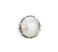 Sovil Illuminazione Applique Grande Gabbia Industriale Tonda Alluminio e Vetro Bianco 1 Luce E27
