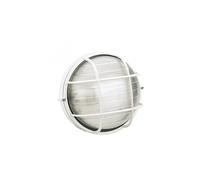 Sovil Illuminazione Applique Grande Gabbia Industriale Tonda Alluminio e Vetro Bianco 1 Luce E27