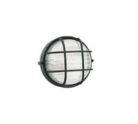 Applique Piccola Gabbia Industriale Tonda Alluminio E Vetro Nero 1 Luce E27