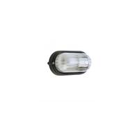 Sovil Illuminazione Applique esterno Ovale piccola industriale in alluminio e vetro nero 1xE27