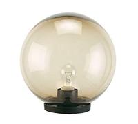 Testa-palo in termoplastico GLOBO TESTAPALO D.60 FUME' D.250 E27- Diametro 25 cm -Adattatore per pali Ø 60mm colore NERO NERO