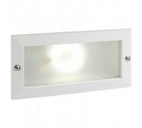 SEGNA PASSO INCASSO RETTANGOLARE APERTO 'ESCAPE' colore bianco - 10 watt SOVIL
