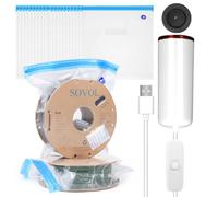 Sovol Sacchetti Sottovuoto Filamento Stampante 3D, Kit Pompa USB Sottovuoto, 20 pezzi Riutilizzabili Sacchi Sottovuoto a prova di Umidità