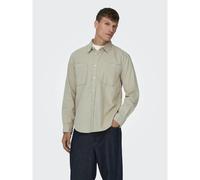 Sovracamicia con taschini, in cotone, Alp Beige S Tinta unita