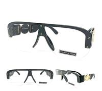 Sovradimensionato Classico Rétro Hip Hop Rapper Lenti Trasparenti Occhiali Nero