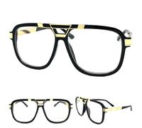 Sovradimensionato Classico Rétro Hip Hop Rapper Trasparente Lens Occhiali Quadro