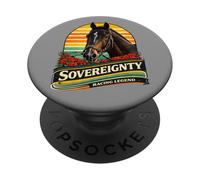 Sovranità Cavallo, Corsa di cavalli, Santa Anita, Cavalli Del Mar PopSockets PopGrip Adesivo