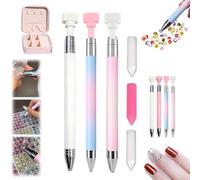 Sovtays Automatic Refillable Wax Pen, New Upgrade Automatic Refillable Wax Pen, Rotating Push Nail Diamond Art Painting Dotting Refillables Pens, for Diamond Art Nail DIY Craft (A+C+D)
