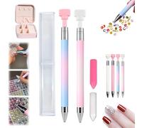 Sovtays Automatic Refillable Wax Pen, New Upgrade Automatic Refillable Wax Pen, Rotating Push Nail Diamond Art Painting Dotting Refillables Pens, for Diamond Art Nail DIY Craft (C+D)