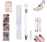 Sovtays Automatic Refillable Wax Pen, New Upgrade Automatic Refillable Wax Pen, Rotating Push Nail Diamond Art Painting Dotting Refillables Pens, for Diamond Art Nail DIY Craft (A)