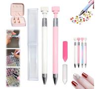 Sovtays Automatic Refillable Wax Pen, New Upgrade Automatic Refillable Wax Pen, Rotating Push Nail Diamond Art Painting Dotting Refillables Pens, for Diamond Art Nail DIY Craft (A+B)