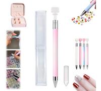 Sovtays Automatic Refillable Wax Pen, New Upgrade Automatic Refillable Wax Pen, Rotating Push Nail Diamond Art Painting Dotting Refillables Pens, for Diamond Art Nail DIY Craft (D)