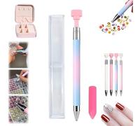 Sovtays Automatic Refillable Wax Pen, New Upgrade Automatic Refillable Wax Pen, Rotating Push Nail Diamond Art Painting Dotting Refillables Pens, for Diamond Art Nail DIY Craft (C)