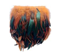 Sowder Bordo con piume di gallo, larghezza 12,7-17,8 cm, confezione da 4,6 m (arancione)