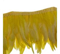 Sowder Bordo con piume di gallo, larghezza 20,3-25,4 cm, per fai da te, cucito, artigianato, decorazione, confezione da 0,9 m (giallo)