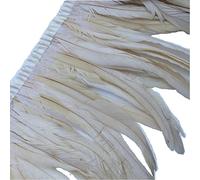 Sowder Bordo con piume di gallo, larghezza 25,4-30,5 cm, confezione da 0,9 m (avorio)