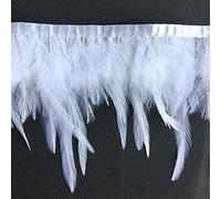 Sowder, bordo sfrangiato con piume per abiti e decorazioni, confezione da 4,6 m White