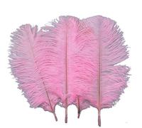 Sowder, piume naturali di struzzo per centrini per matrimoni e decorazioni della casa, lunghezza 25 - 30 cm, 20 pezzi Pink