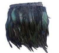 Sowder Rooster Hackle - Bordo con frange in piuma, 12,7-17,8 cm di larghezza, confezione da 4.6 m (nero)