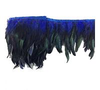 Sowder Rooster Hackle - Frange in piuma con bordo 12,7-17,8 cm di larghezza, confezione da 4.6 m (blu reale)
