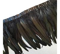 Sowder Rooster Hackle - Frange in piuma da 25,4-30,5 cm di larghezza, confezione da 1 metro (nero)