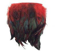 Sowder Rooster Hackle - Frangia in piuma con frange 12,7-17,8 cm di larghezza, confezione da 4.6 m (rosso)